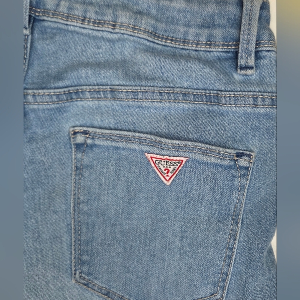 Guess Womens Cut Off Jean Shorts Size 6 Logo Y2K 90s - Picture 4 of 8
